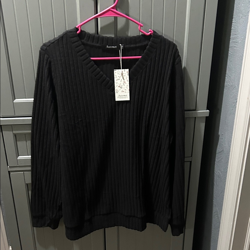 Black V-Neck Sweater